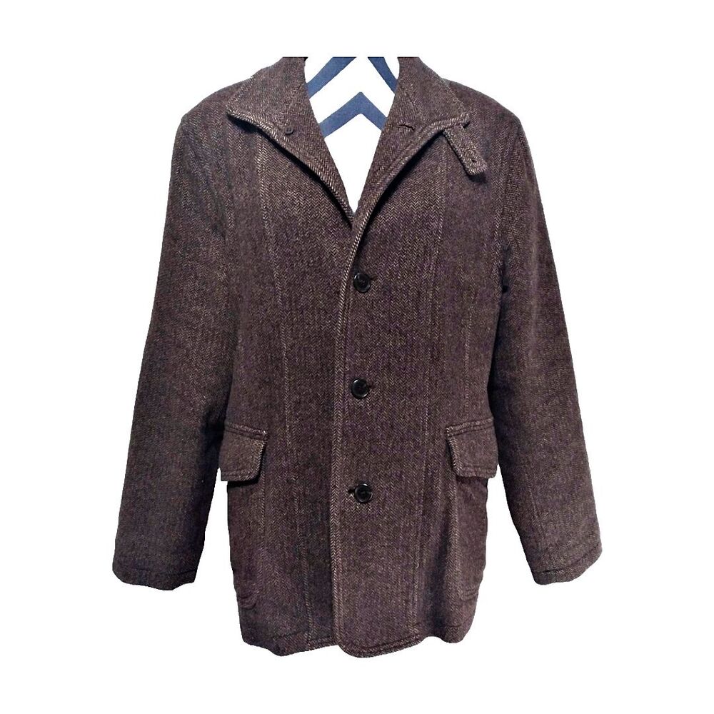 R&O Unisex Blazer Sport Coat Jacket Men Button Casual Tweed Wool S